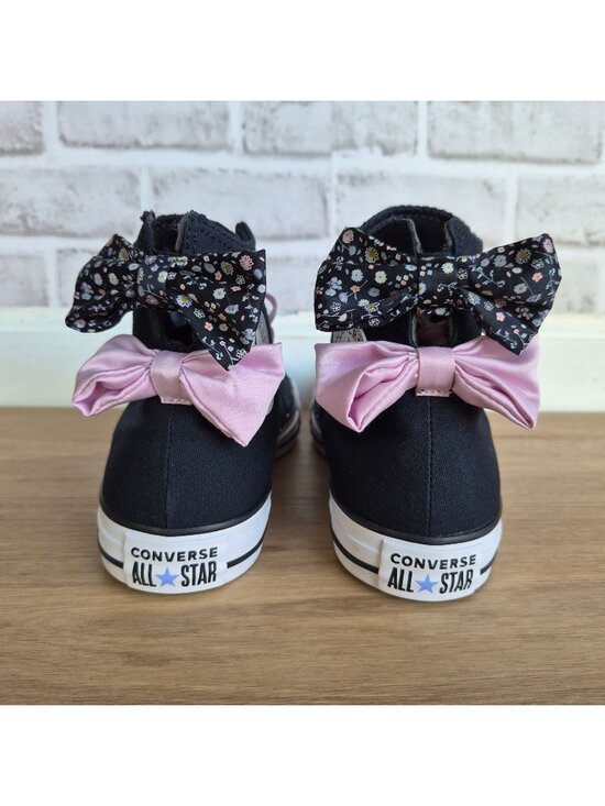 Converse Other - ⭐Converse Chuck Taylor Hi Floral Bow Sz 5 Mens Shoes Sneaker Black Pink A19824F